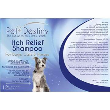 Pets Destiny Anti Itch Relief Shampoo 12 Fl Oz for Pets