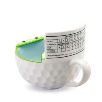MAX'IS Creations The Golf Mug with a Green, Unique Funny Golf Gifts for Men Women Gift for Golfers Dad Mom Accessories, Novelty Ceramic Funny Coffee Mug, 16oz