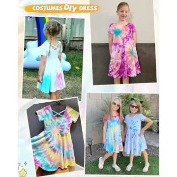 Stelle Toddler/Girls Knee-Length Short Sleeve Casual A-Line Twirly Skater Dress (A02-White (without Pocket), 5T)