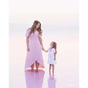 Stelle Toddler/Girls Knee-Length Short Sleeve Casual A-Line Twirly Skater Dress (A02-White (without Pocket), 5T)