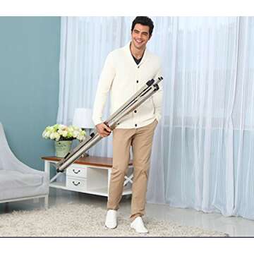 SHAREWIN Clothes Drying Rack Laundry Clothing Foldable Hanging Cloth Drying Racks Stainless Steel Collapsible Garment Rack Space Saving for Indoor Outdoor Free Installed Hanger Heavy Duty