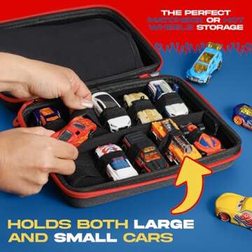 All7s Built Tough Hard Shell Storage Case for 20 Hot Wheels and Matchbox Toy Cars, a Perfect Carrying Case for Young Collectors