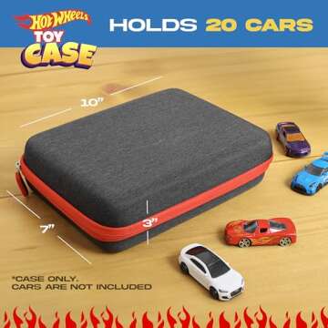 All7s Built Tough Hard Shell Storage Case for 20 Hot Wheels and Matchbox Toy Cars, a Perfect Carrying Case for Young Collectors