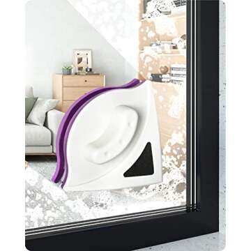 Baffect Double Sided Magnetic Window Cleaner, Window Cleaning Tools Glasses Cleaner Cleaning Brush f...