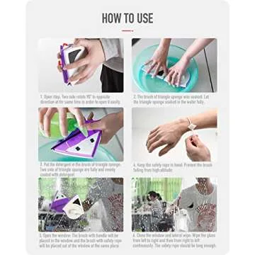 Baffect Double Sided Magnetic Window Cleaner, Window Cleaning Tools Glasses Cleaner Cleaning Brush for High Windows Thickness 18-30mm