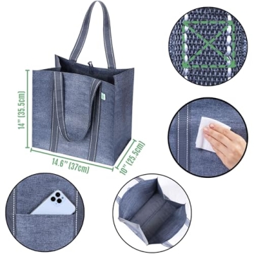 VENO Heavy-Duty Reusable Grocery Bags 4 Pack