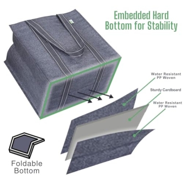 VENO Heavy-Duty Reusable Grocery Bags 4 Pack