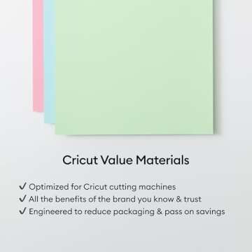 Cricut® Value Cardstock, Pastels Sampler - 8.5 in x 11 in (80 ct)