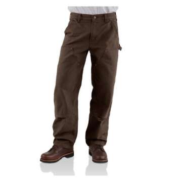 Carhartt Men's Loose Fit Washed Duck Double-Front Utility Work Pant - Dark Brown