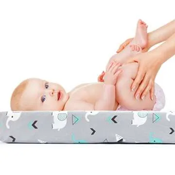 Stretchy Changing Pad Covers for Boys Girls,2 Pack Jersey Knit,Elephant & Whale