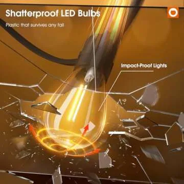 addlon 50FT LED Outdoor String Lights Timer Control with Edison Shatterproof Bulbs, Weatherproof Strand, Commercial Grade Patio Lights, Decorative for Garden or Patio, Black