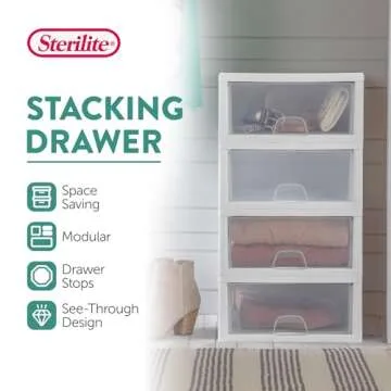Sterilite 6-Pack Stackable Plastic Storage Drawers