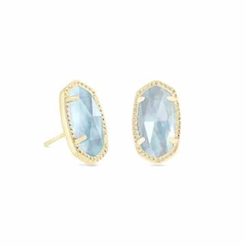 Kendra Scott Ellie Stud Earrings for Women, Fashion Jewelry, 14k Gold-Plated, Light Blue Illusion