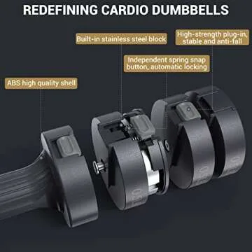 Adjustable Dumbbells Hand Weights Set: Sportneer 1 Pair 0.9-4.5KG (0.9-2.3KG) Fast Adjust Dumbbell Weight 6 In 1 Free Weights Barbells For Women Men Home Gym Workout Exercise Strength Training