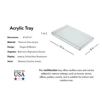 Mirart Clear Acrylic Tray for Stylish Storage Solutions