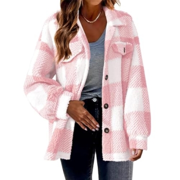 Ceboyel Women's 2023 Flannel Jacket Trendy Fall Winter Shacket