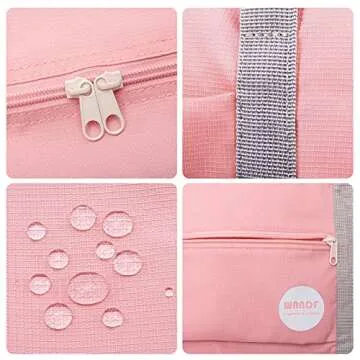 WANDF Foldable Travel Duffel Bag Luggage Sports Gym Water Resistant Nylon (Coral Pink)