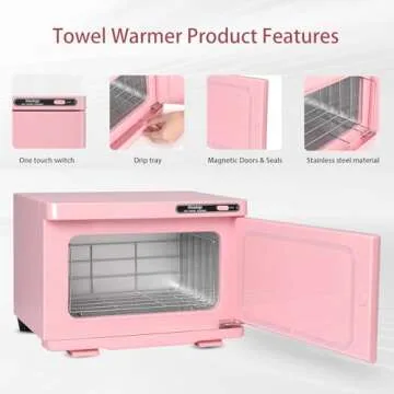 Niuadage Hot Towel Warmer, Towel Warmer Cabinet 8L, Facial Towel Warmer Auto Reheat, Spa Towel Warmer Esthetician,Pink