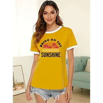 Nlife Bring On The Sunshine Graphic Long Sleeves Tees Blouses for Women Tops Sweaters for Women