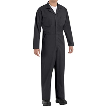 Red Kap Men's Twill Action Back Coverall - Black, Size 34, Durable Workwear