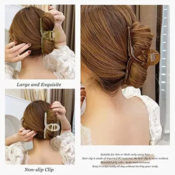 Big Hair Claw Clips for Thick Hair - 4 Color Set