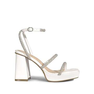 DREAM PAIRS Women's Platform Strappy Heels Open Toe Ankle Strap Square Party Sandals Y2K Dress Shoes...