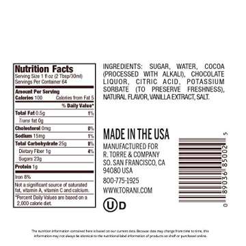 Torani Puremade Sauce, Dark Chocolate, 64 Ounces