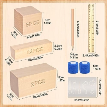 25 PCS Whittling Wood Blocks Carving Kit for All Ages