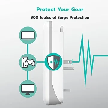 KMC 3-Outlet Wall Mount Surge Protector with USB