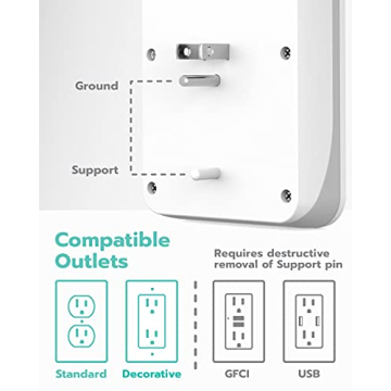 KMC 3-Outlet Wall Mount Surge Protector with USB