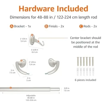 Amazon Basics Adjustable Room Darkening Curtain Rod