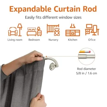 Amazon Basics Adjustable Room Darkening Curtain Rod