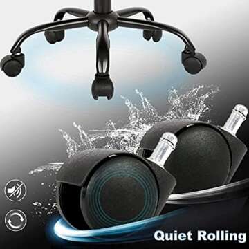 Small Office Chair No Arms Desk Chair with Wheels, Adjustable Mid Back for Small Space Ergonomic Task Chair Armless Mesh Chair Simple Modern Computer Chair for Home Office Bedroom, Black