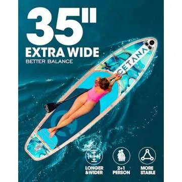 CETANA 11'6" Extra Wide Inflatable Paddle Board for Everyone