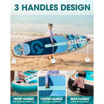 CETANA 11'6" Extra Wide Inflatable Paddle Board for Everyone