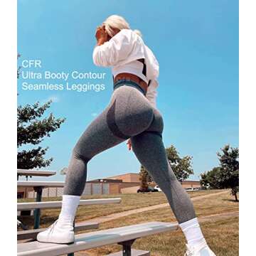 CFR Womens High Waist Leggings Workout Butt Lifting Leggings Booty Scrunch Butt Yoga Pants #0 Grey M