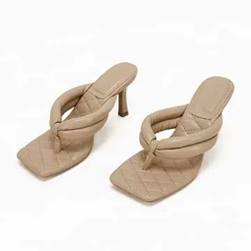 Stylish Rilista Women's Quilted Thong Heels Sandals