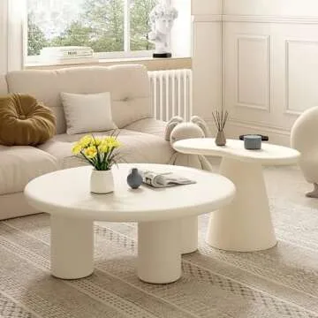 HXYhydrypd Modern Round Coffee Table for Stylish Living