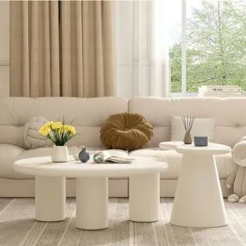 HXYhydrypd Modern Round Coffee Table for Stylish Living