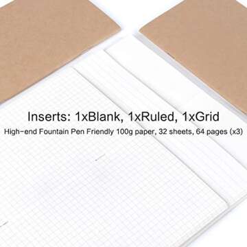 Moterm Travelers Notebook - 8.6'' x 4.9'' Retro Handmade Leather Travel Journal (Standard Sizes, Black)