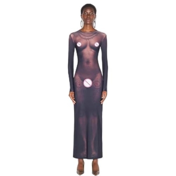 Chic Y2K 3D Body Print Dress for Fashion Lovers