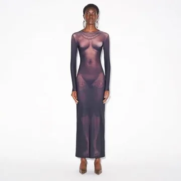Chic Y2K 3D Body Print Dress for Fashion Lovers