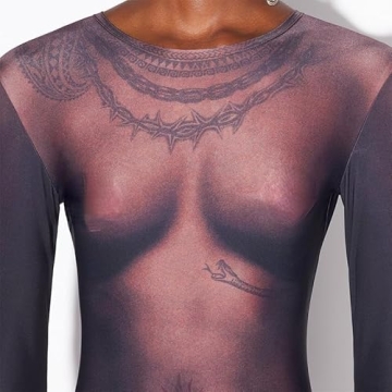 Chic Y2K 3D Body Print Dress for Fashion Lovers