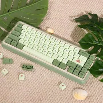 Matcha Green Keycaps 124 Keys XDA Profile Dye Sub PBT Keycaps Set Fit for 60% 65% 95% Cherry Mx Switches Mechanical Keyboards