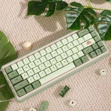 Matcha Green Keycaps 124 Keys XDA Profile Dye Sub PBT Keycaps Set Fit for 60% 65% 95% Cherry Mx Switches Mechanical Keyboards