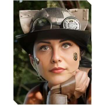 GRACEART Unisex Steampunk Top Hats with Goggles for Women Men