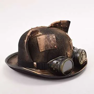 Unisex Steampunk Top Hats with Removable Goggles