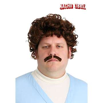 Fun Costumes Men's Nacho Libre Wig & Mustache Set Halloween Accessory Kit Standard