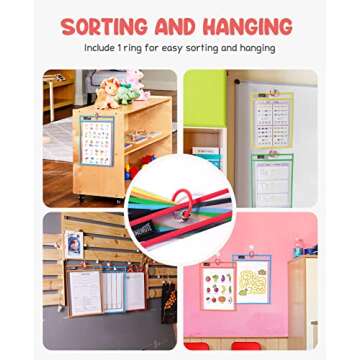 Gamenote Dry Erase Pocket Sleeves for Classroom and Home