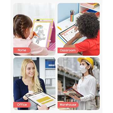 Gamenote Dry Erase Pocket Sleeves for Classroom and Home
